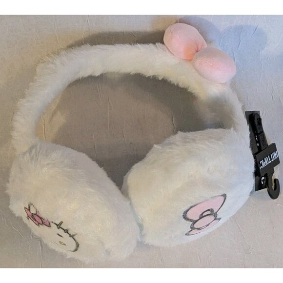 NWT Sanrio Hello Kitty Ear Muffs Fuzzy Hot Topic Pink Bow Faux Fur Cat Kawaii - Picture 2 of 16